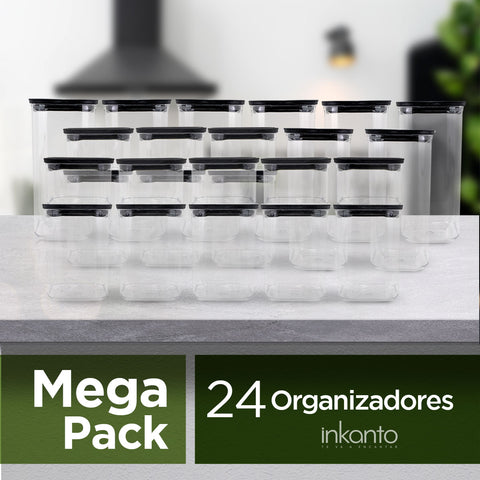 Mega Pack de 24 Contenedores de Plástico Inkanto