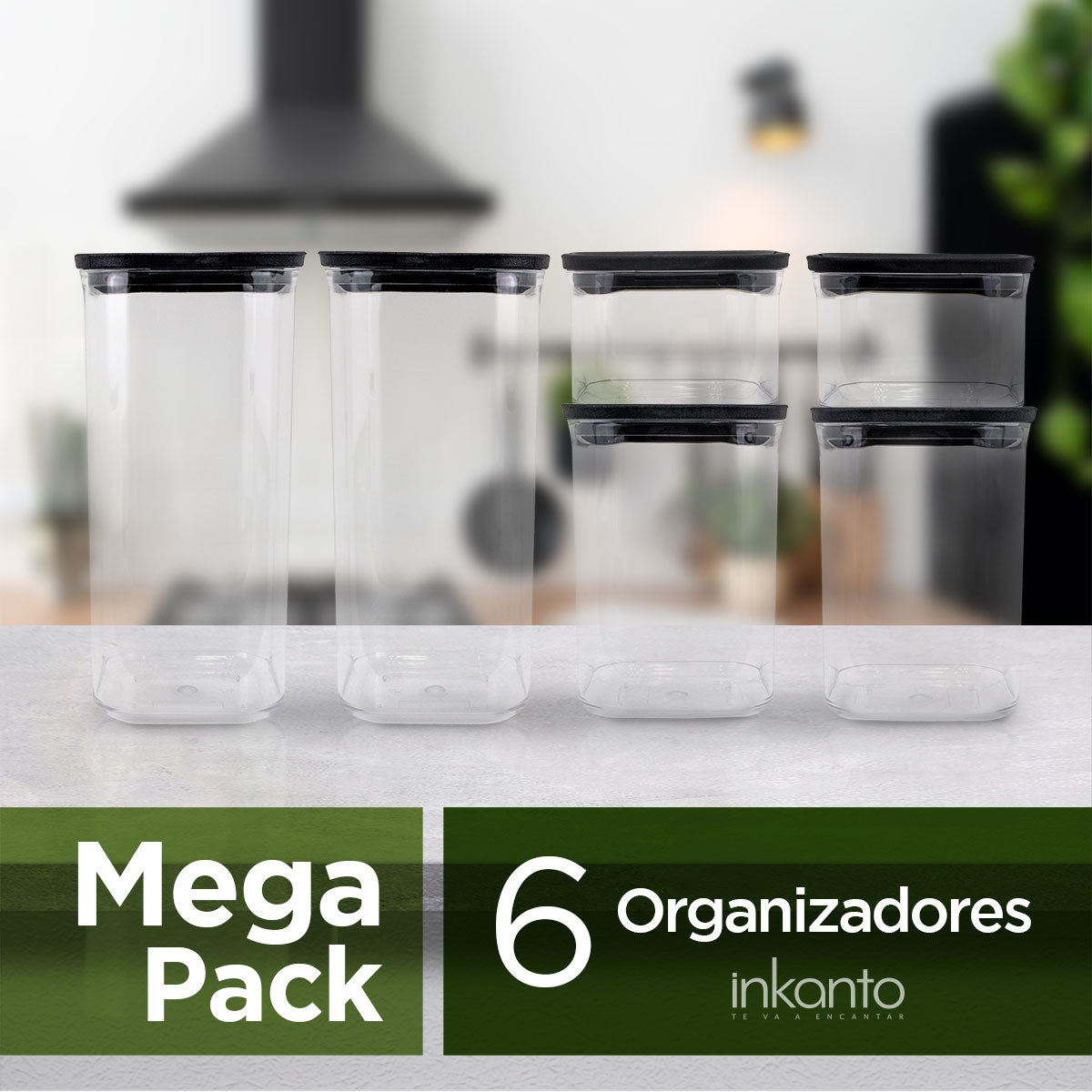 Mega Pack de 6 Contenedores de Plástico Inkanto