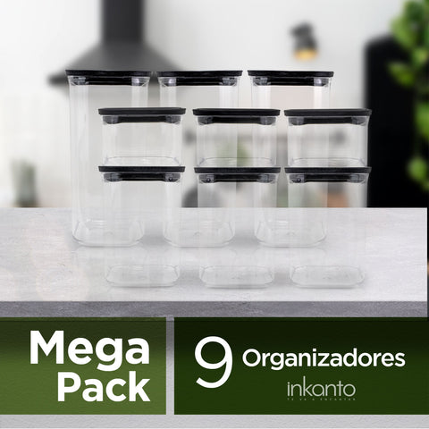 Mega Pack de 9 Contenedores de Plástico Inkanto