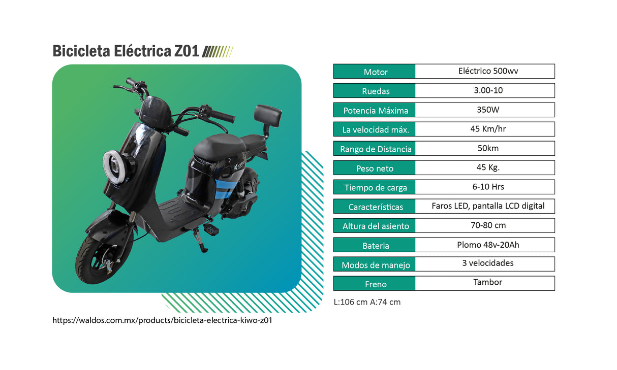 Bicicleta Eléctrica Kiwo Z01