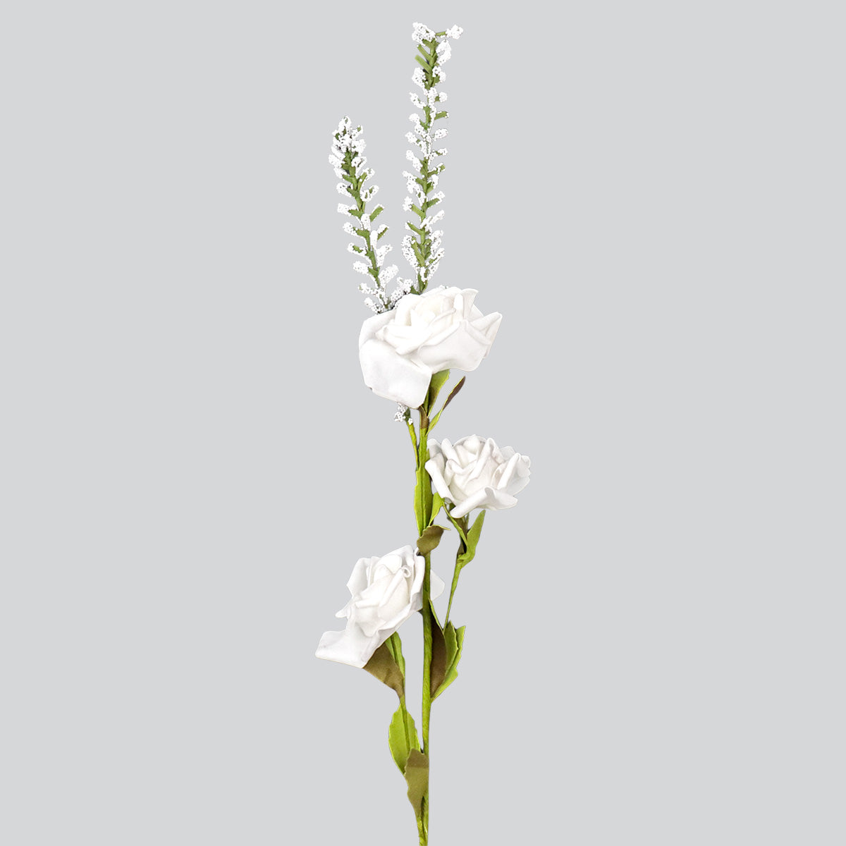 Rosa, Flores Artificiales, Color Blanco, 3 pzas