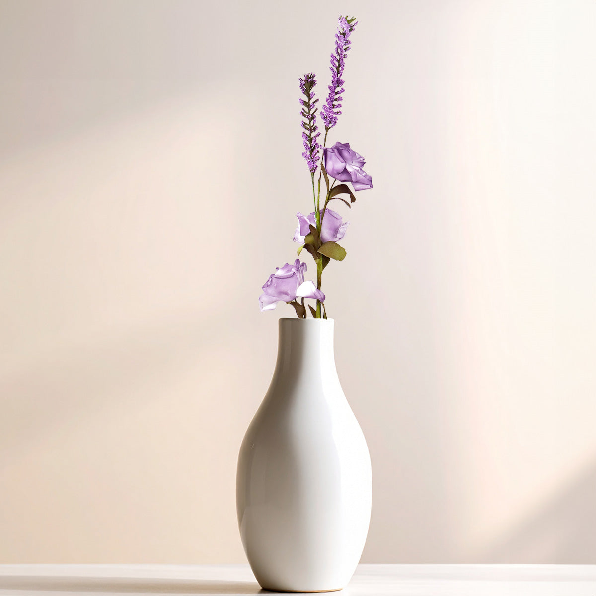Rosa, Flores Artificiales, Color Morado, 3 pzas