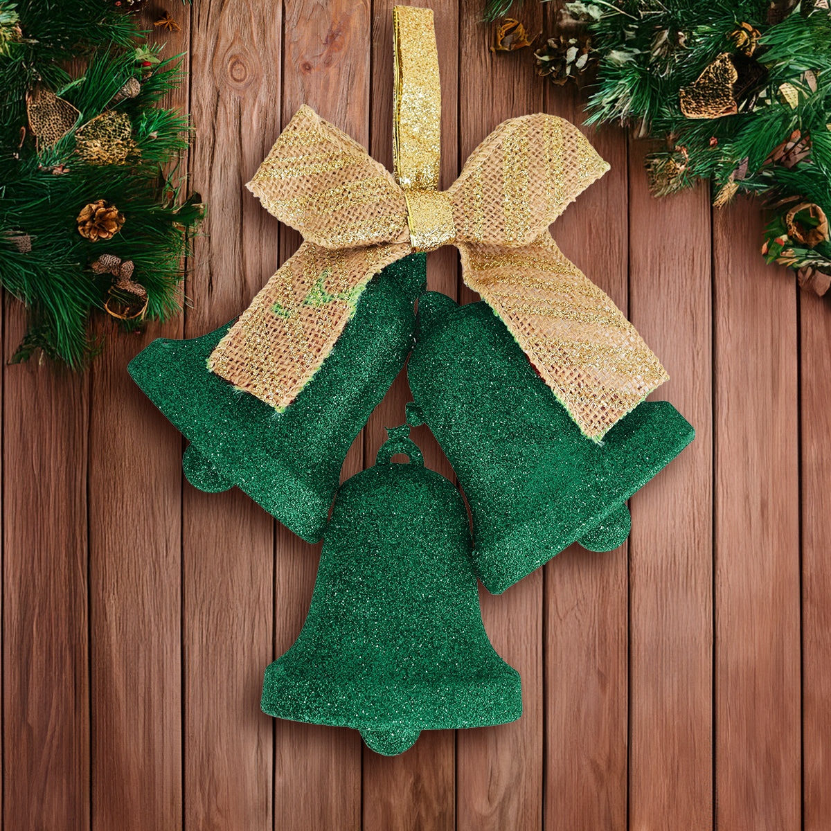 Decoración Colgante de Campanas, Color Verde