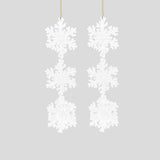 Copo de Nieve, Ornamento Colgante, Color Blanco, 2 pzas