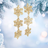 Copo de Nieve, Ornamento Colgante, Color Oro, 2 pzas