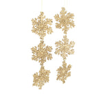 Copo de Nieve, Ornamento Colgante, Color Oro, 2 pzas