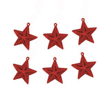 Mini Estrellas, Ornamento Navideño Glitter, Color Rojo