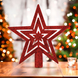 Mini Estrella Brillante, Punta de Árbol, Color Rojo