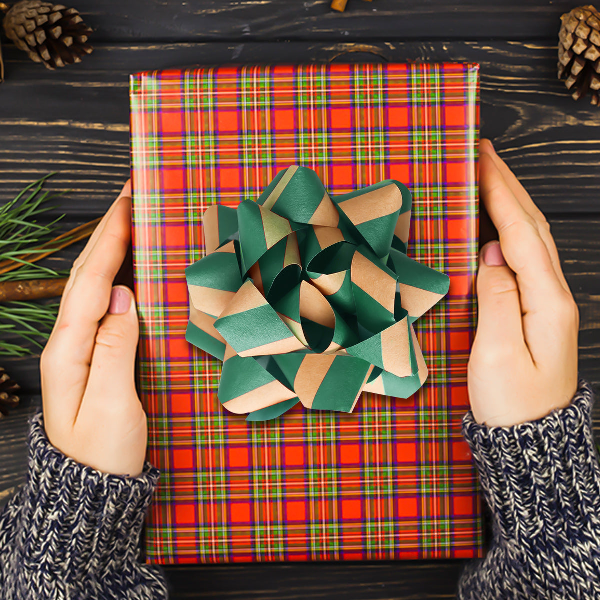 Moños para Regalo, 2 pzas, Color Verde y Café