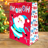 Bolsa de Regalo Navideña Grande, Santa Claus, Color Rosa