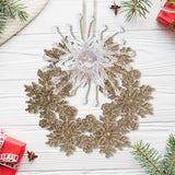 Copo de Nieve con Glitter y Adorno Plástico, Color Dorado