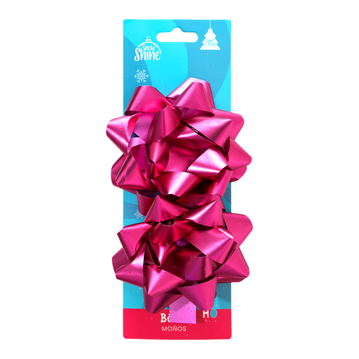 Moños para Regalo, 2 pzas, Color Fucsia