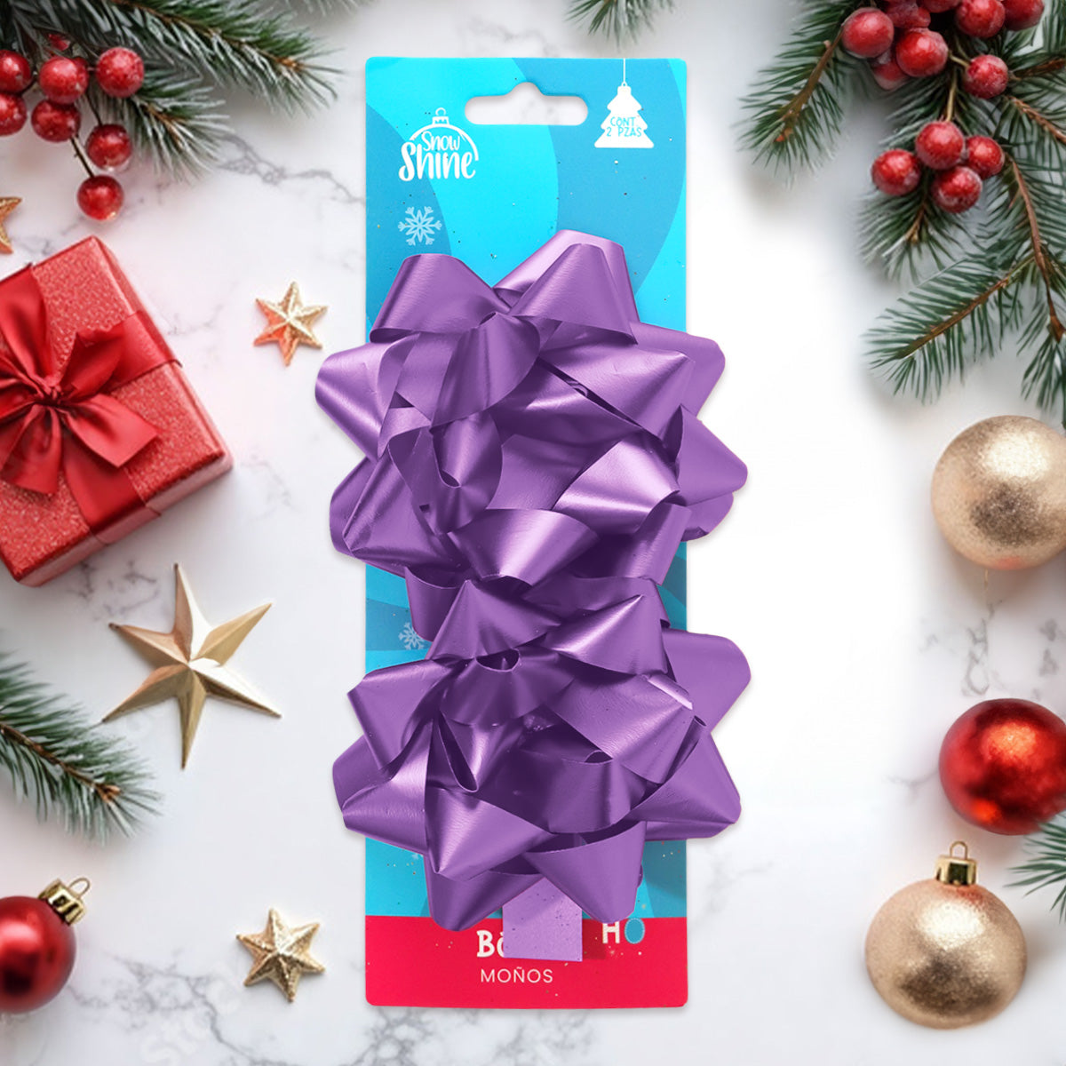 Moños para Regalo, 2 pzas, Color Lila