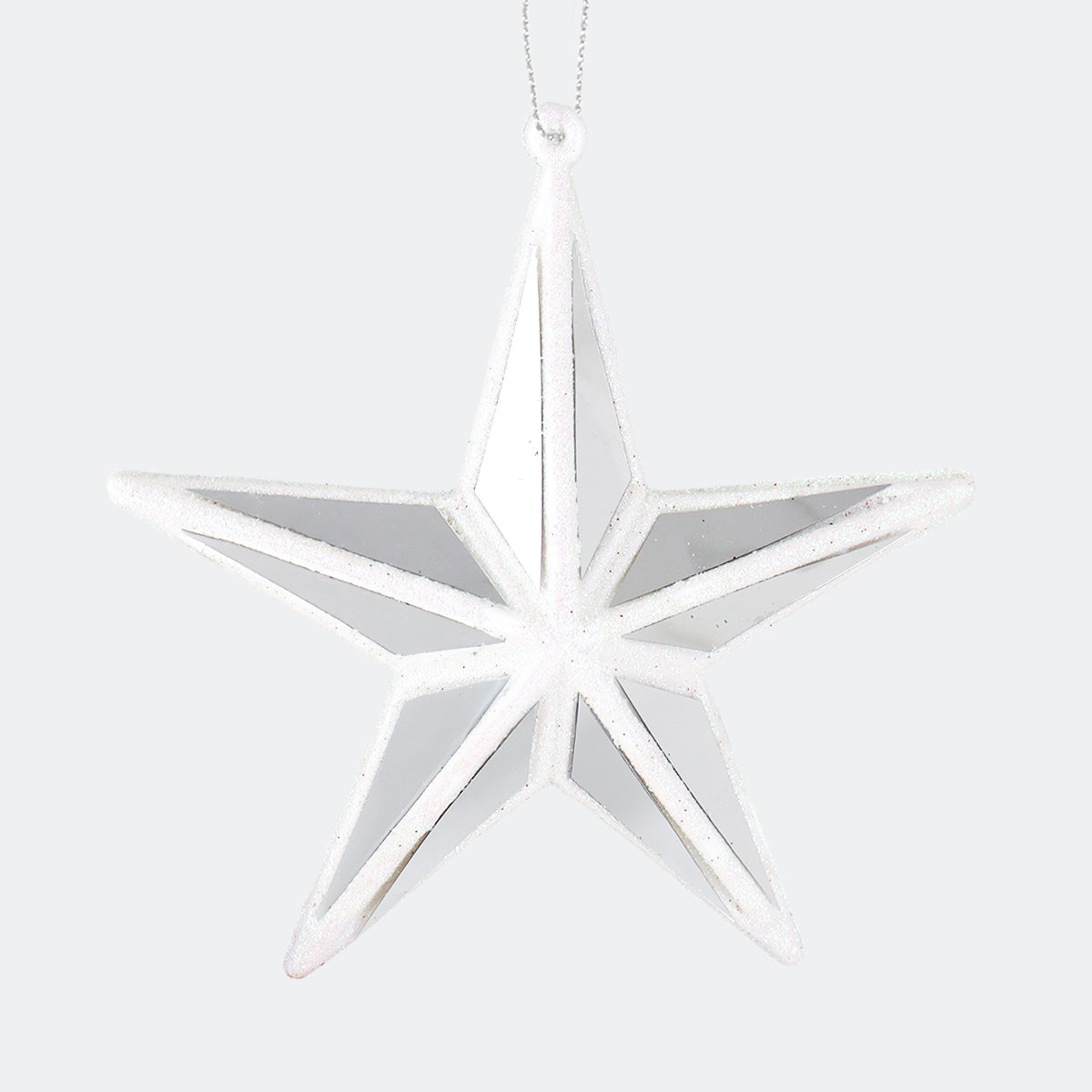 Estrella, Decoración Colgante, Efecto Espejo, Color Blanco