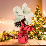 Maceta con Nochebuena Artificial, Glitter, 25 cm