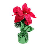 Maceta con Nochebuena Artificial, Glitter, Color Rojo, 25 cm