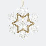 Copo de Nieve, Plástico y Glitter, Color Dorado