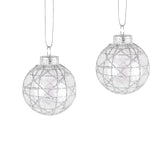 Esferas Navideñas Brillantes con Diseño en Glitter, 2 pzas
