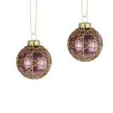 Esferas Navideñas con Diseño en Glitter, 2 pzas