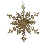 Copo de Nieve, Ornamento Navideño con Glitter, Color Dorado