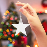 Estrella, Decoración Colgante, Glitter, Color Blanco, 2 pzas