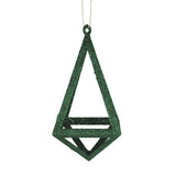 Ornamento Geométrico Navideño, Color Verde, 14 cm