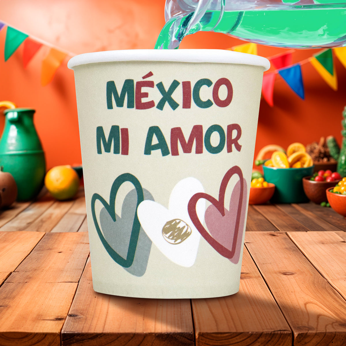 México Mi Amor, Vasos de Cartón, 10 pzas