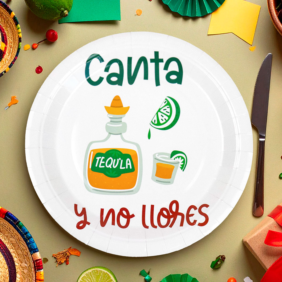Canta y No Llores, Platos de Cartón, 8 pzas
