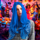 Peluca Larga para Disfraz, Color Azul