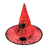 Sombrero de Bruja, Disfraz, Diseño Telaraña, Color Rojo