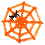 Telaraña de Tinsel con Araña, Adorno, Color Naranja
