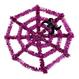 Telaraña de Tinsel con Araña, Adorno, Color Fucsia