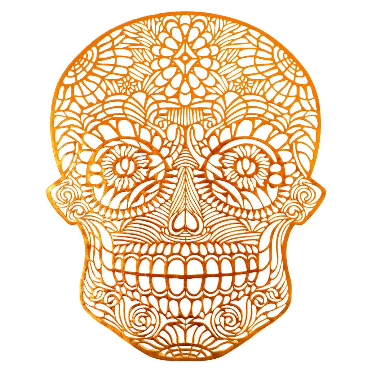 Calavera, Mantel Individual, Color Dorado