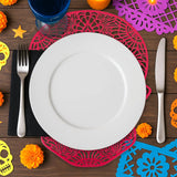 Calavera, Mantel Individual, Color Rosa