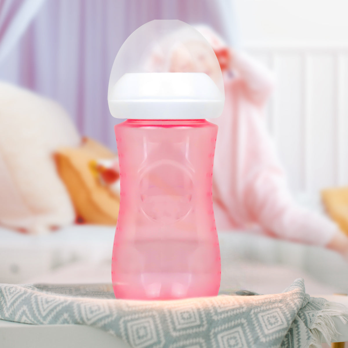Biberón L'enfant, Color Rosa, 330 ml