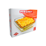 Pryrorey Juego de Bandeja Cuadrada de Vidrio con Tapa Plástica 1.6L