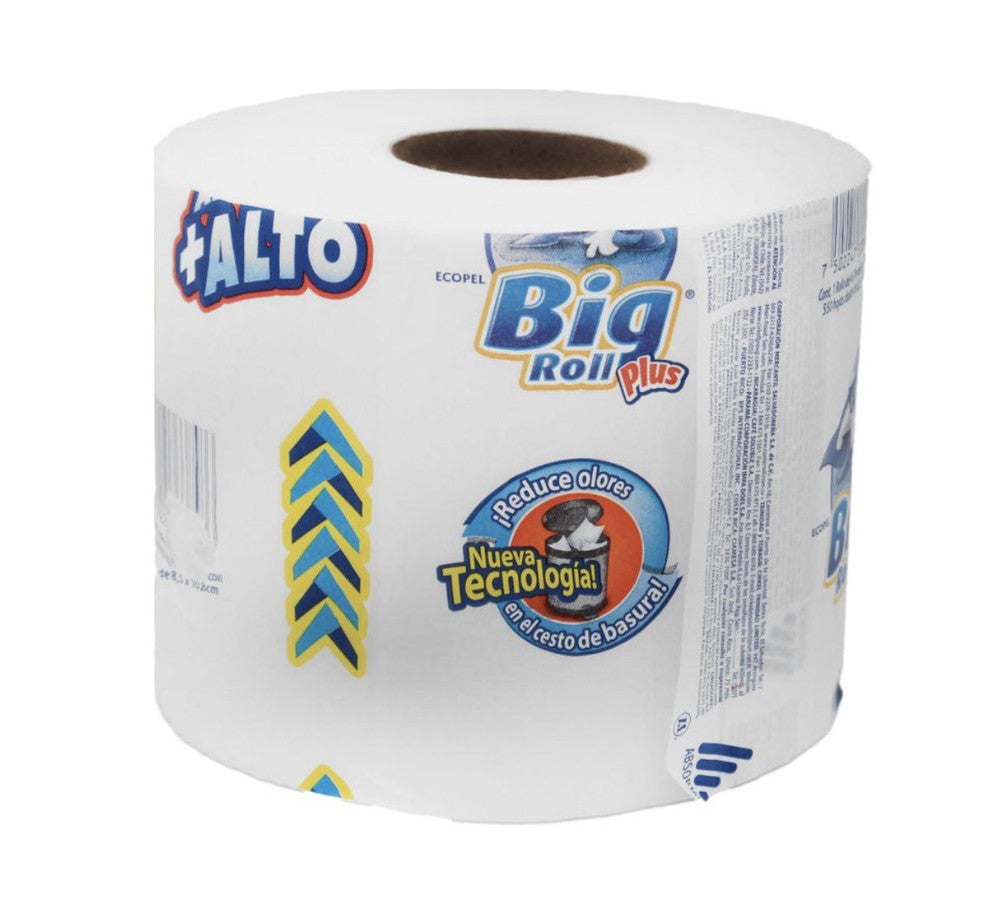 Papel Higiénico Big Roll Plus 550 hojas, 6 Piezas