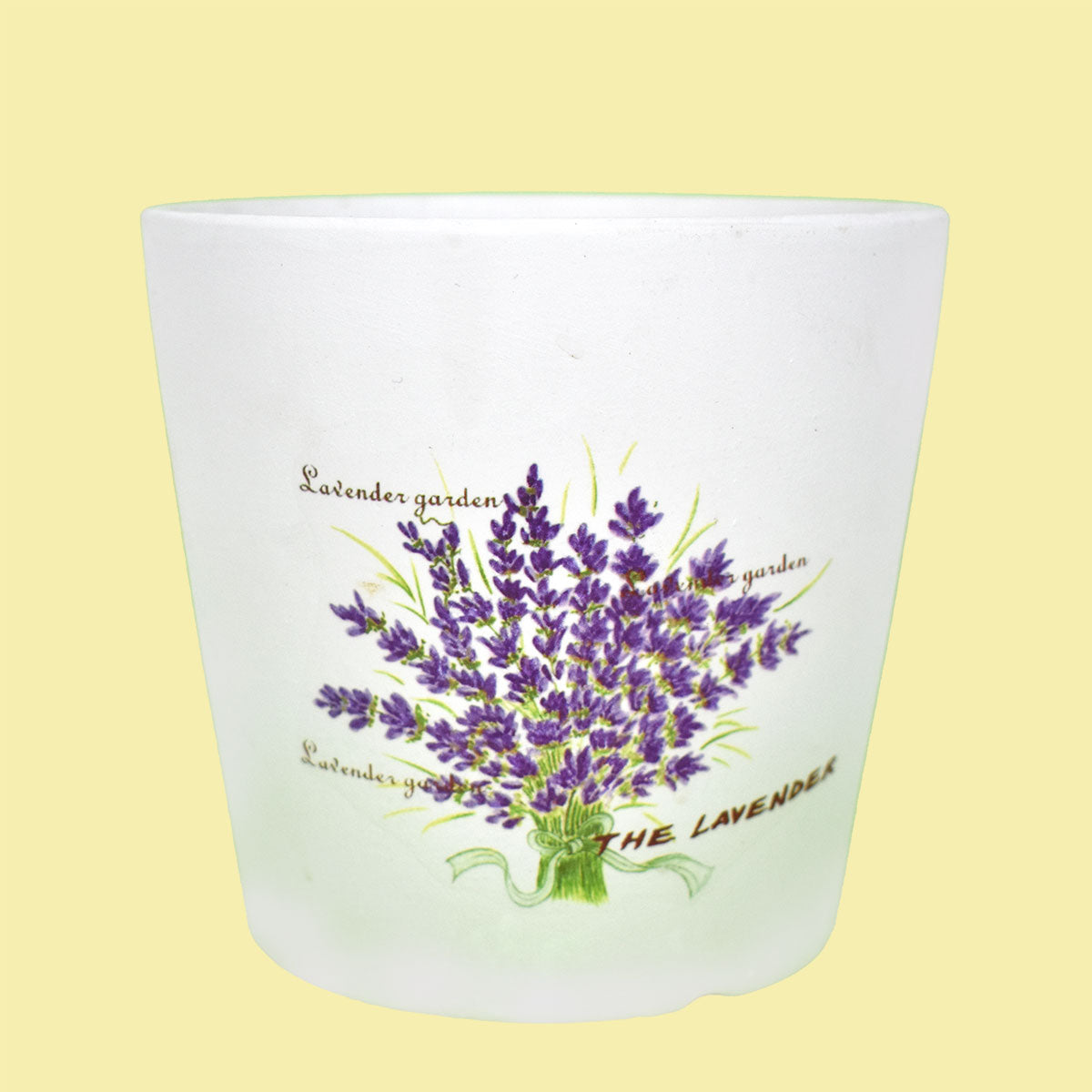 Maceta con Imagen de Flores de Lavanda, Lavender Garden