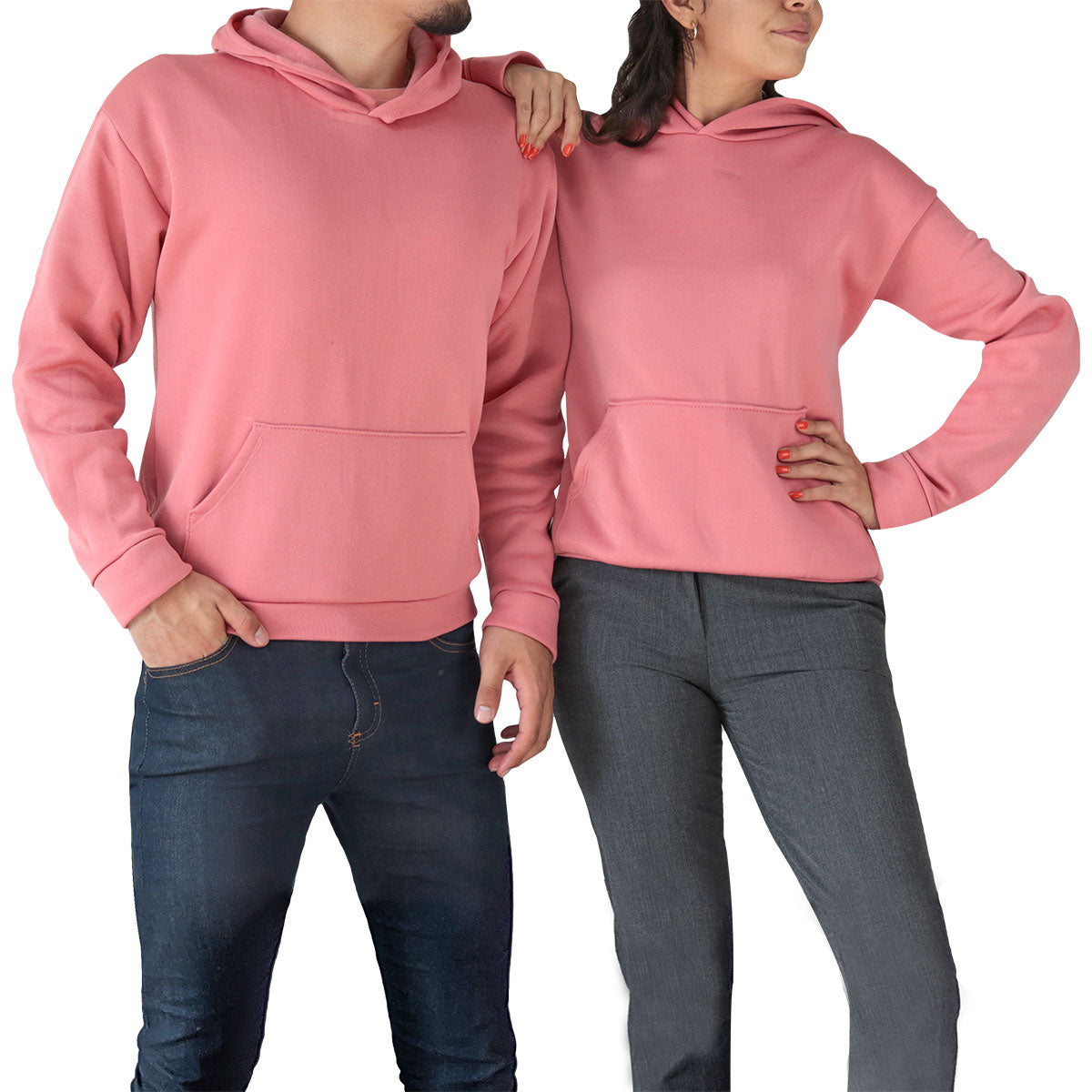 Sudadera con Gorro Unisex color Rosa