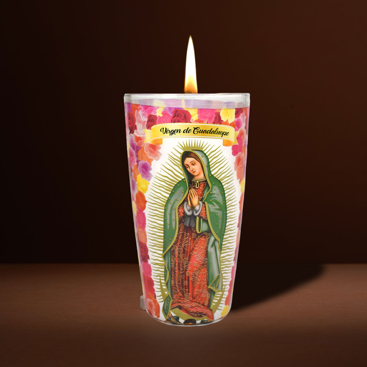 Vaso Religioso con Imagen de la Virgen de Guadalupe