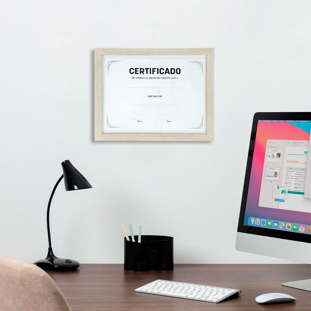 Portadocumentos con Marco Color Beige