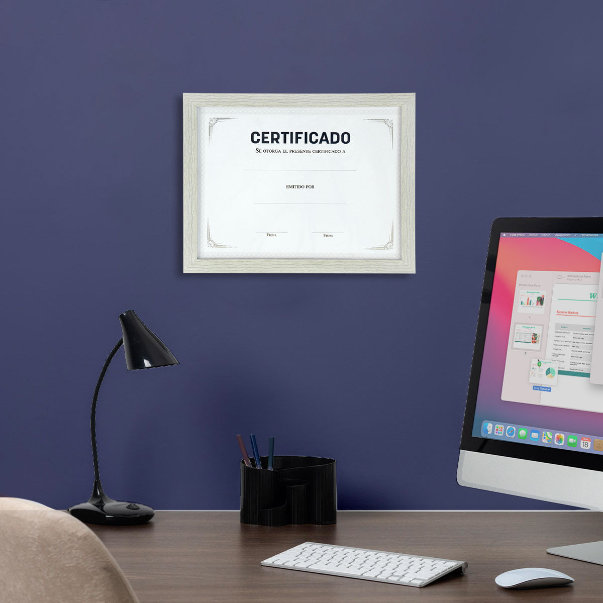 Portadocumentos con Marco Color Blanco