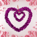 Tinsel decorativo en forma de corazón color fiusha 25cm