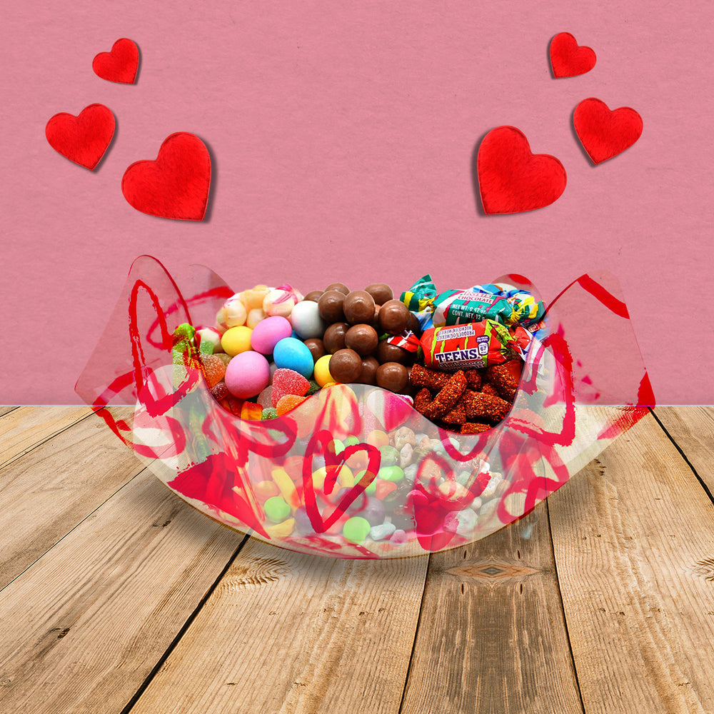 Bowl de plástico transparente para San Valentín 22x11cm