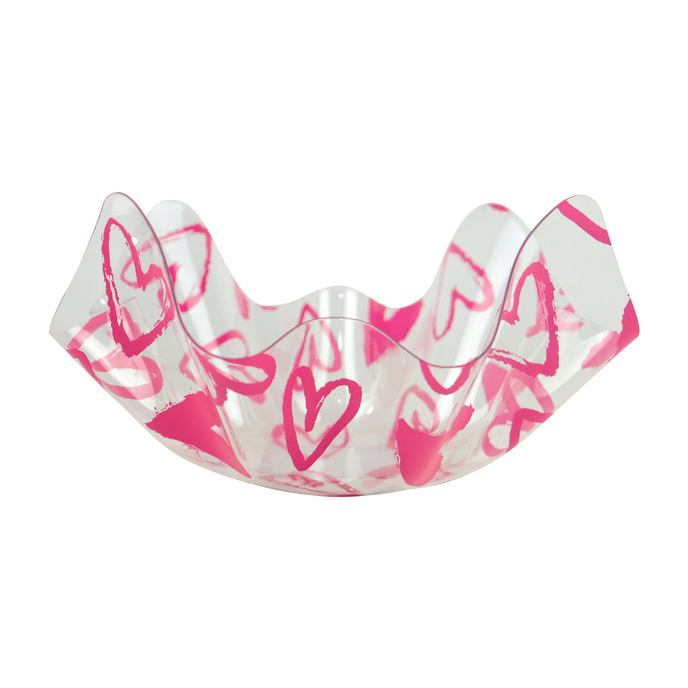 Bowl de plástico transparente para San Valentín 22x11cm