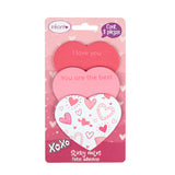 Set de notas adhesivas en forma de corazón 8cm 3 piezas