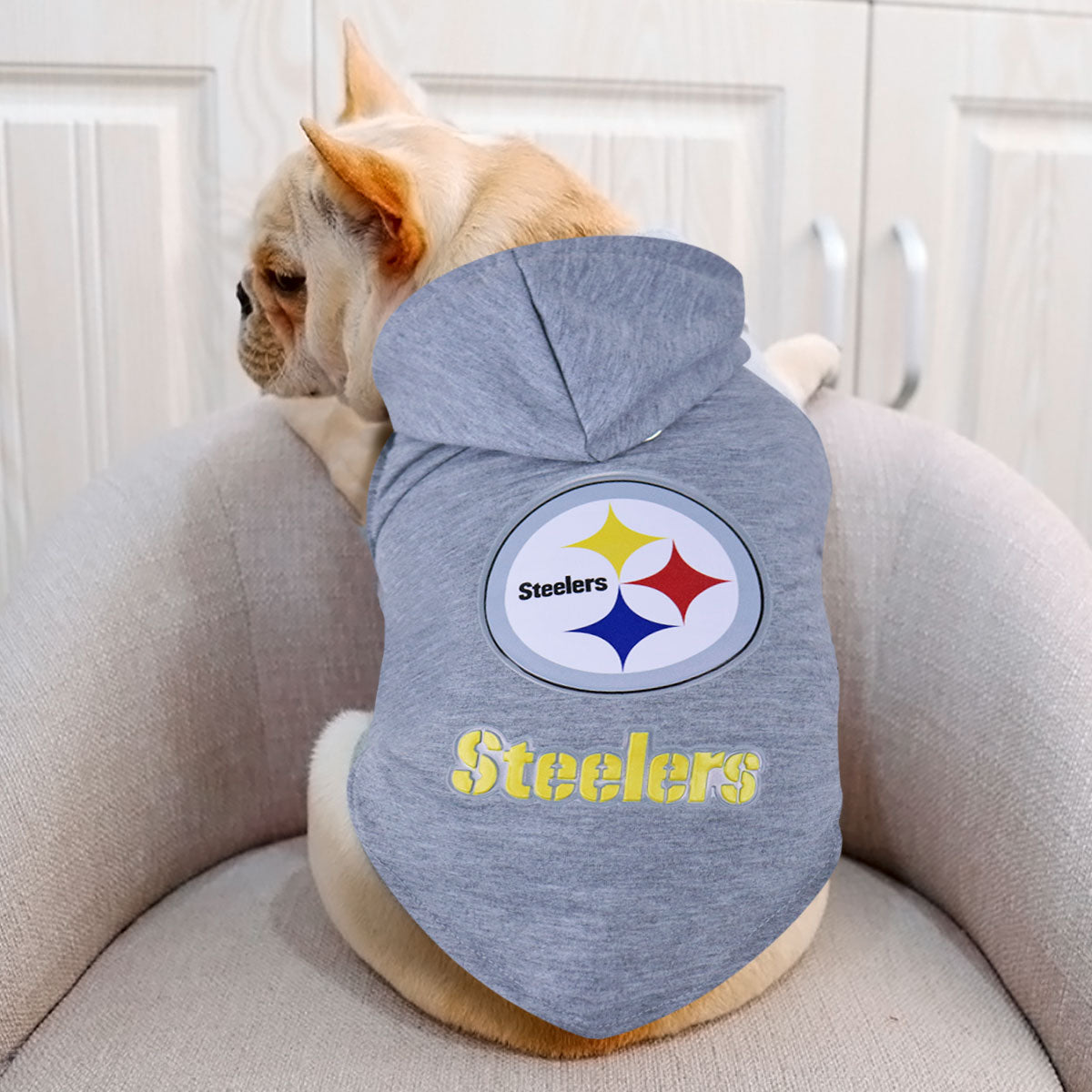 Sudadera de los Steelers para Perro, Gris