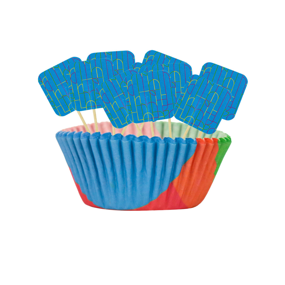 Set de 20 Capacillos Arcoiris para Cupcakes