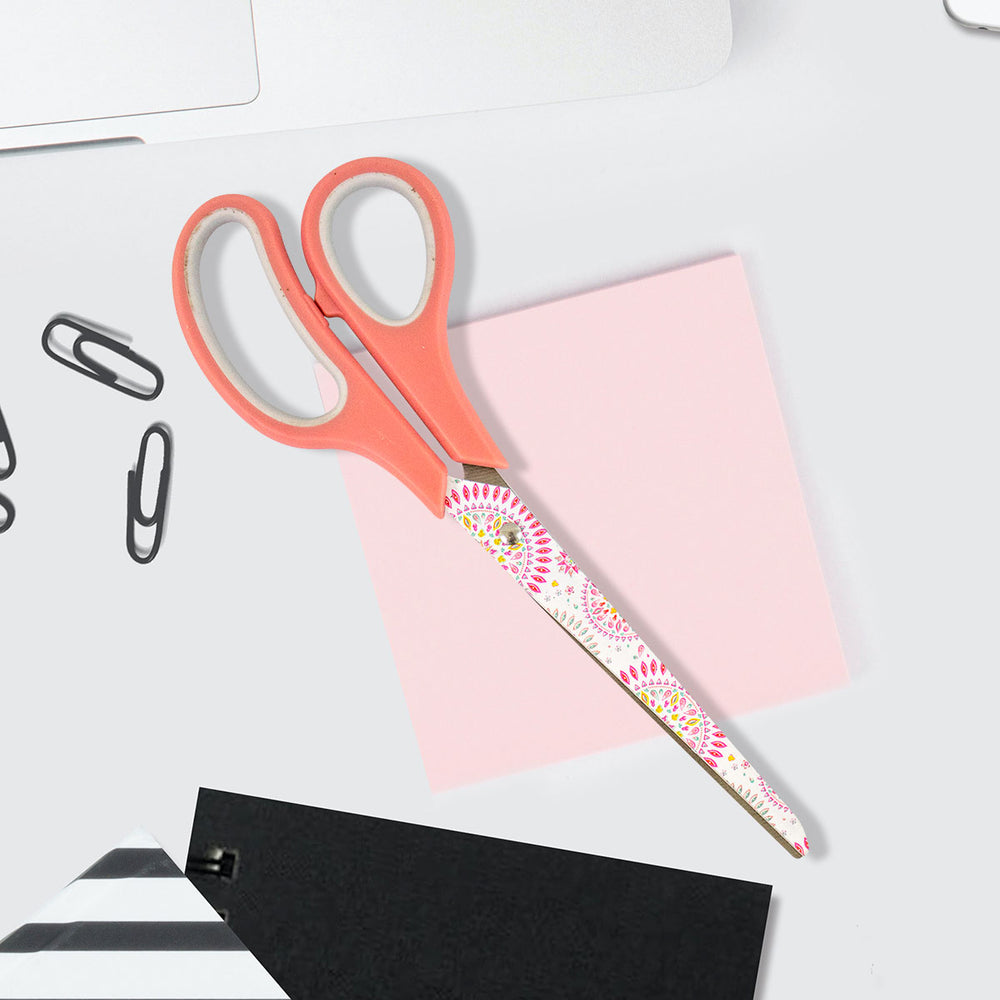 Tijeras Stundenz Diseño Mándala color Coral