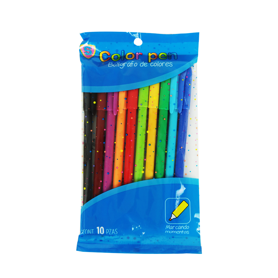 Set plumones de Colores, Color Pen, 10 Piezas